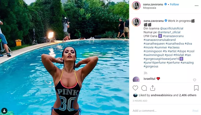 Oana Zăvoranu a postat pe Instagram poze de la filmările pentru Sacrificiul