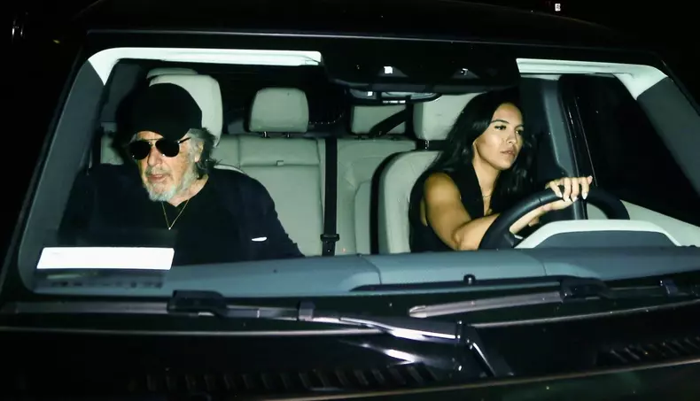 *EXCLUSIVE* Al Pacino and his girlfriend Noor Alfallah leave Giorgio Baldi after date night
