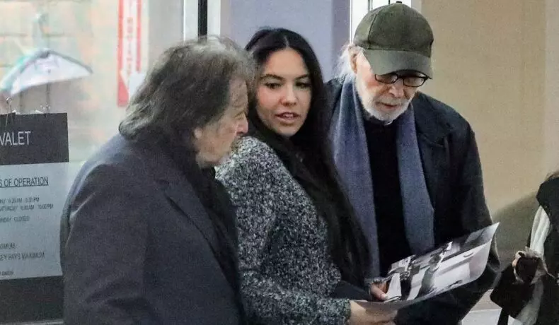 *EXCLUSIVE* The GoodFather: Expectant Parents Al Pacino and Noor Alfallah Emerged Radiant from a Dinner Date with friends on April 8th, 2023.