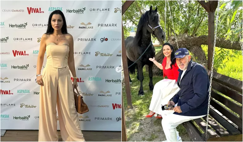 Brigitte Pastrama in imagina din stanga, iar in imaginea din dreapta se afla Ilie si Ioana Nastase