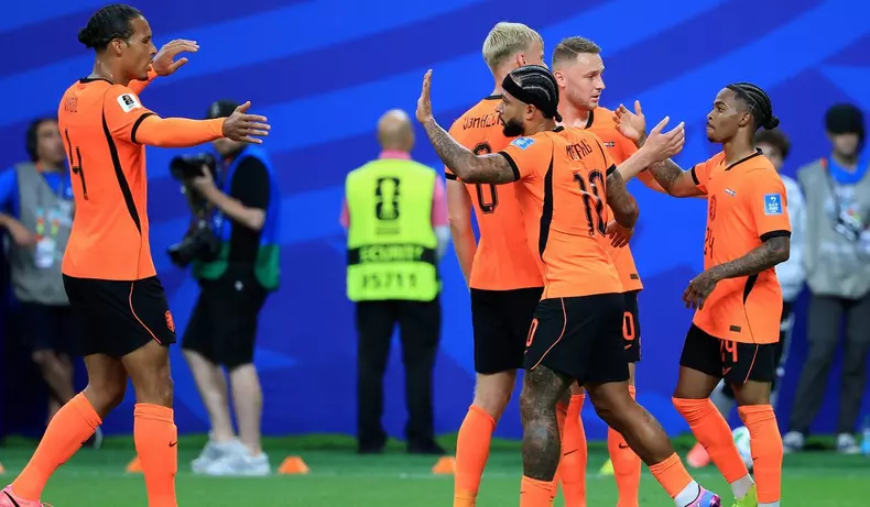Jucătorii Olandei se bucură după un gol marcat sursa Profimedia