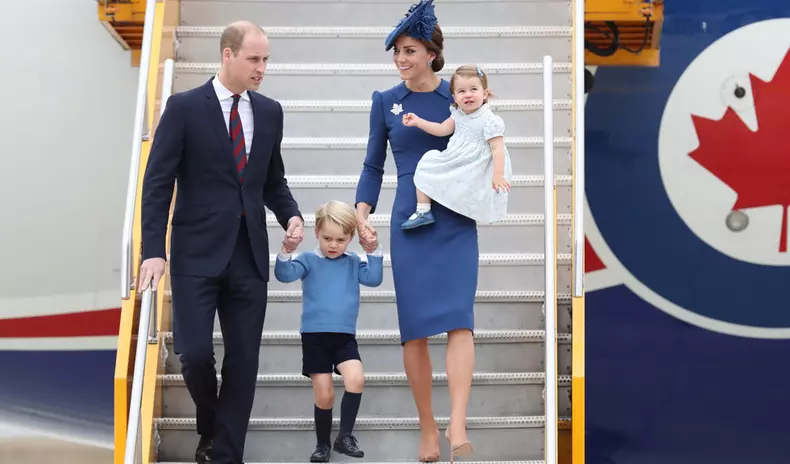 Printul William alaturi de Kate Middleton si cei doi copii, Printul George si Printesa Charlotte