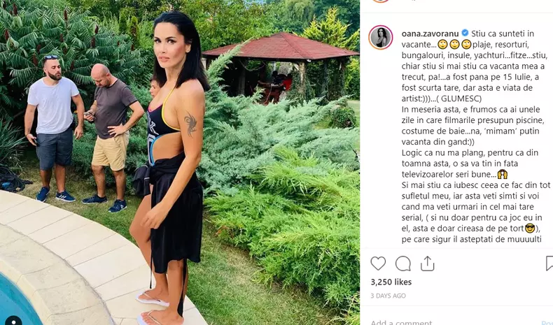 Oana Zăvoranu a postat pe Instagram poze de la filmările pentru Sacrificiul