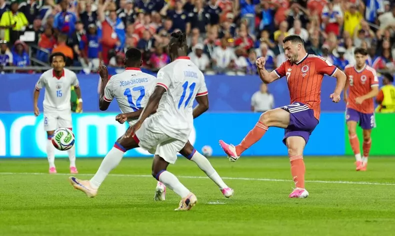 Scotland's John McGinn scores their side's first goal of the game during the FIFA World Cup Group C match at Boston Stadium, Foxborough. Picture date: Saturday June 13, 2026.