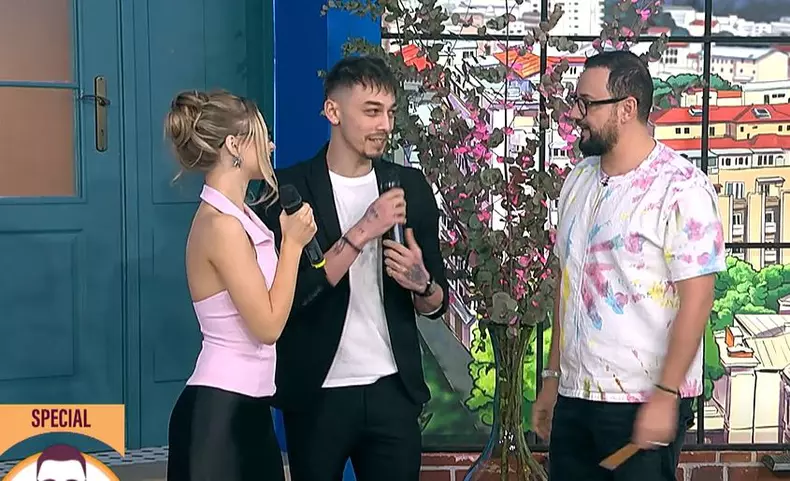 Ea e blondă, frumoasă, talentată, el abia ieșit dintr-o relație. Cătălin Măruță i-a întrebat, în direct, la TV, dacă formează un cuplu. Ce au răspuns cei doi?