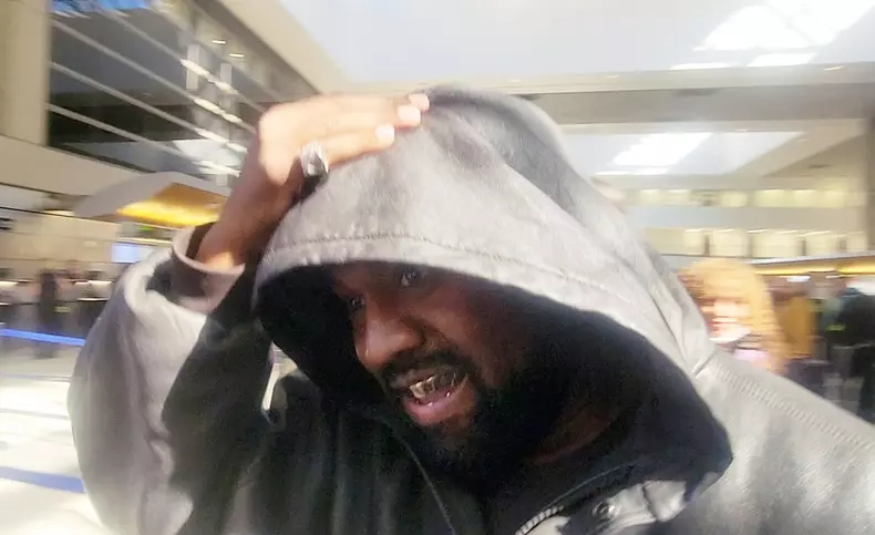PREMIUM EXCLUSIVE Kanye West Flaunts Gold Mouthpiece Following 'Vultures 1' Release