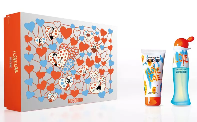 Set cadou parfum și cremă de corp, Moschino, I love love, 206 lei