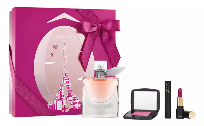 Set, parfum, ruj, mascara, blush, Lancôme, La Vie est belle, 434 lei
