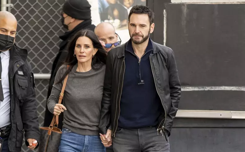 Courteney Cox and Johnny McDaid at Jimmy Kimmel Live!
