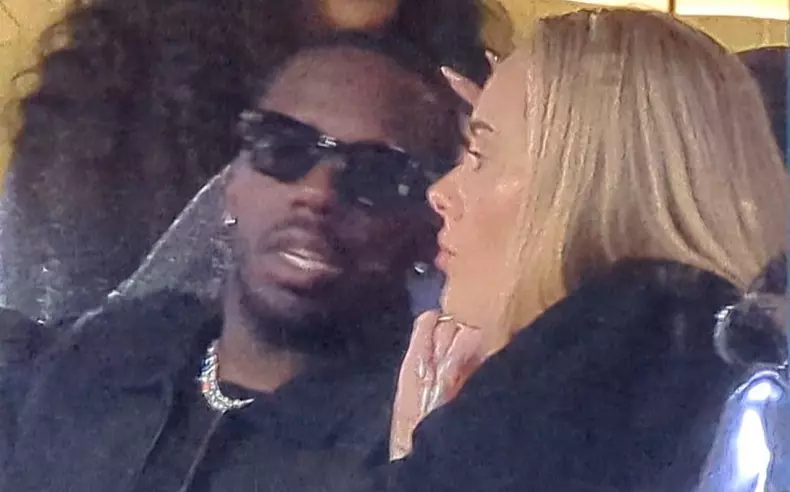 EXCLUSIVE: Adele Laughs Hysterically With Rich Paul And Their Invited Guests As She Makes Faces And Shows Off Long Nails And Arm Tattoo From Her VIP Box At Beyonce's Celeb Filled Birthday Show In LA