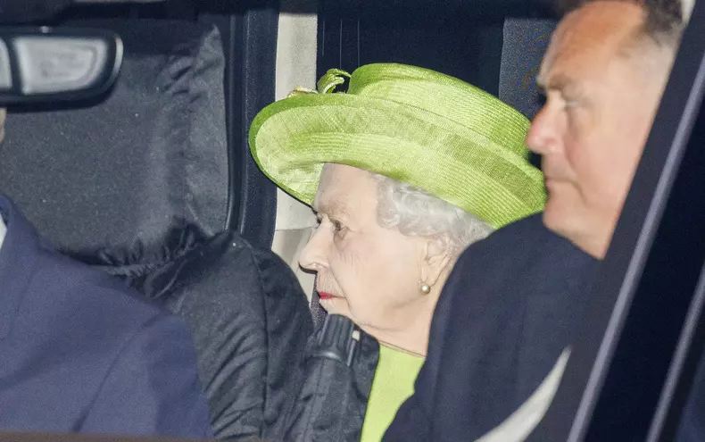 Queen leaves The Royal Chapel of All Saints in Windsor