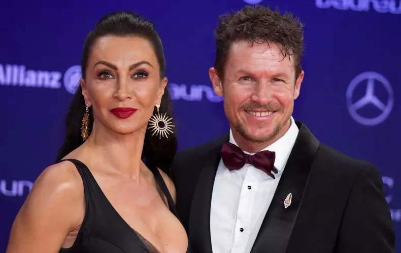 Monte Carlo, Monaco - February 14, 2017: Red Carpet at the Laureus World Sports Awards with Felix Baumgartner and Friend Mihaela Schwartzenberg