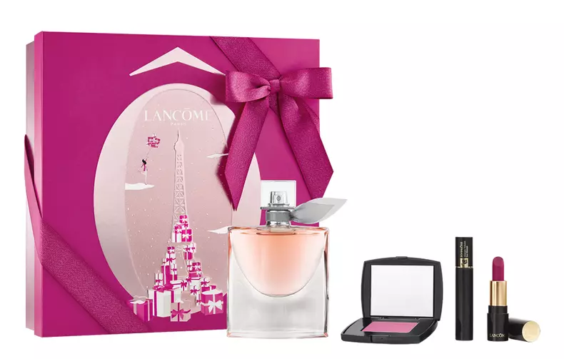 Set, parfum, ruj, mascara, blush, Lancôme, La Vie est belle, 434 lei