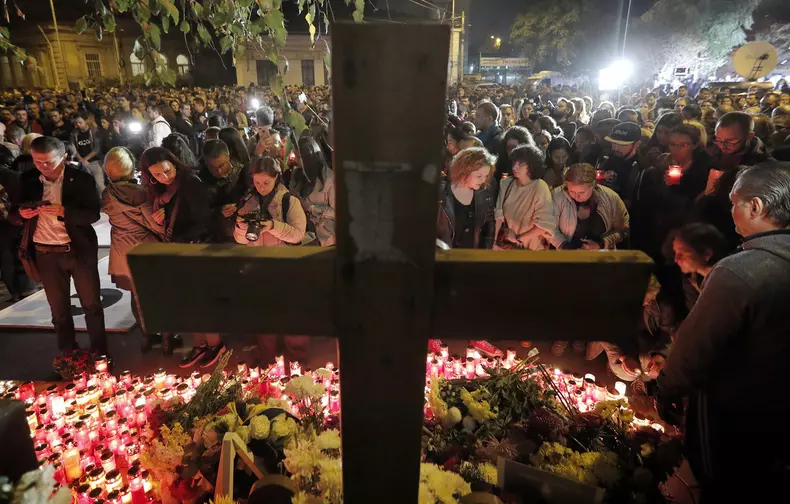 Commemoration for the victims of the 2015 club blaze in Bucharest