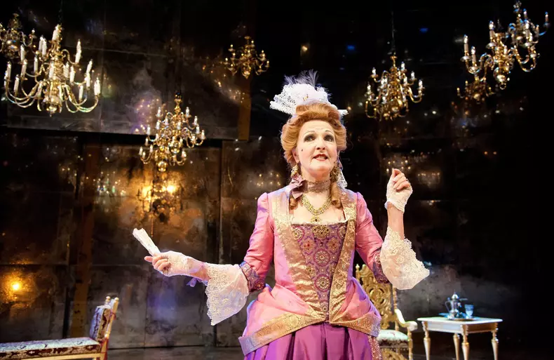 IV/i: Penelope Keith (Lady Wishfort) in THE WAY OF THE WORLD by Congreve at the Chichester Festival Theatre, West Sussex, England  20/04/2012 music: Terry Davies  design: Paul Farnsworth  lighting: Howard Harrison  director: Rachel Kavanaugh