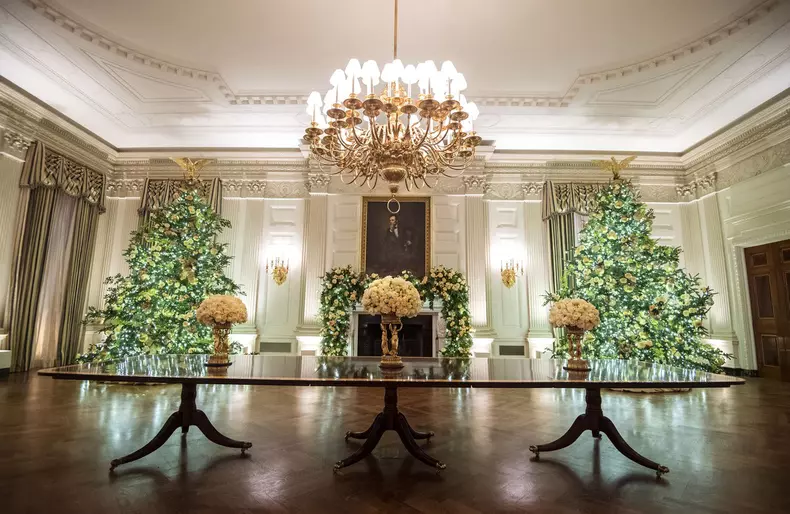 White House Holiday Decoration Preview in Washington, DC
