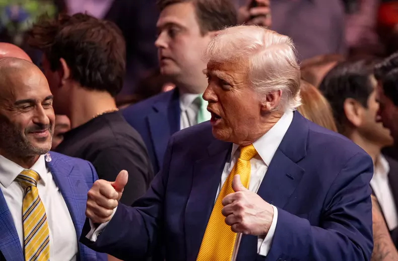 President Trump And Elon Musk At UFC 314 - Miami