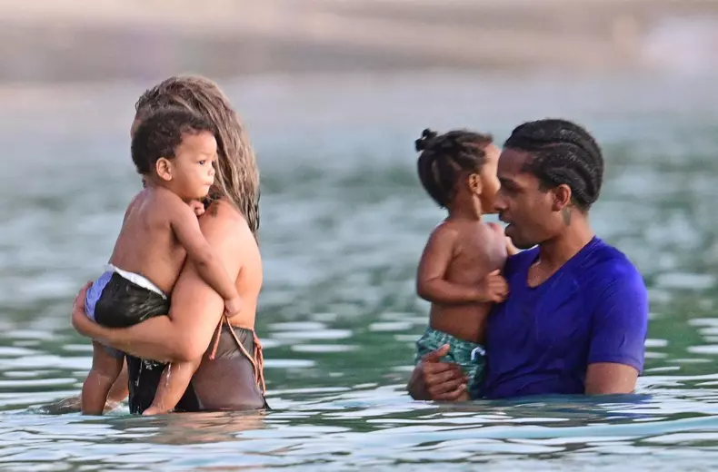 *PREMIUM-EXCLUSIVE* *MUST CALL FOR PRICING* The Grammy-Winning Superstar Rihanna wears her sultry black maxi beach dress watching the sun go down and taking a dip in the sea with her beau Asap Rocky during their family holiday in Barbados.
**PICTURES TAKE