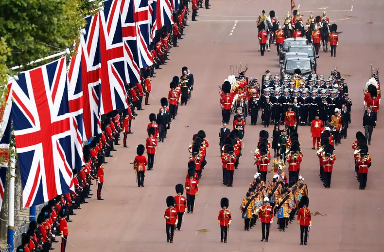 The State Funeral of Her Majesty The Queen, Gun Carriage Procession, St Margaret's Street, London, UK - 19 Sep 2022