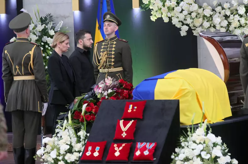 Lying-in-state of Ukraine's First President Leonid Kravchuk, Kyiv - 17 May 2022