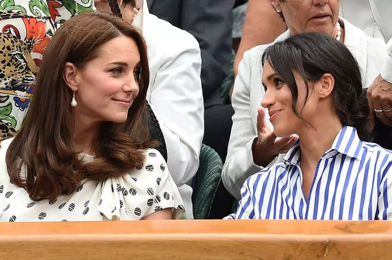 Kate and Meghan watch the Wimbledon Womens Final