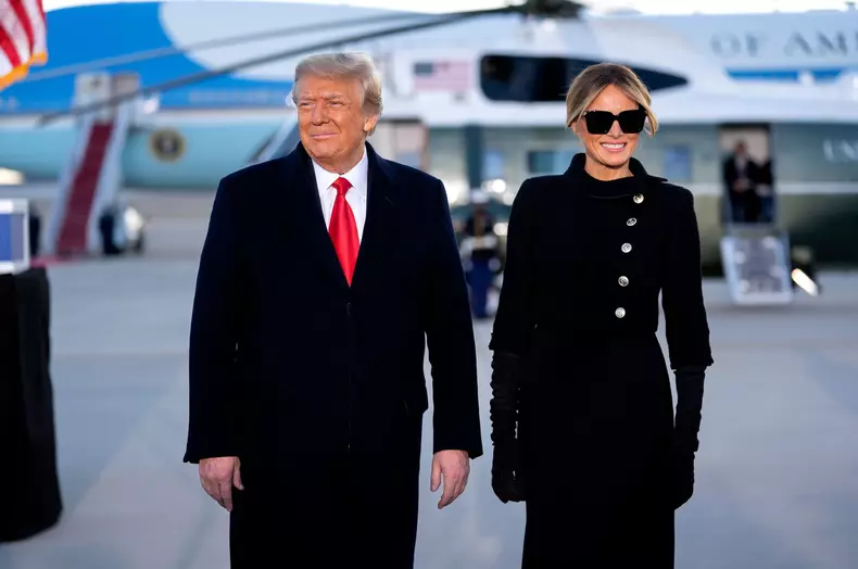 President Trump Holds Departure Ceremony Before Florida Travel, Joint Base Andrews, Maryland, USA - 20 Jan 2021