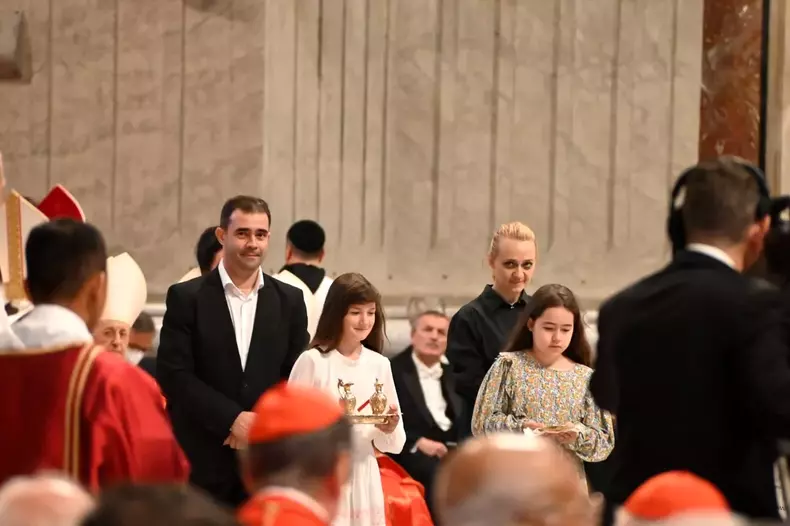 Andrei Tudor cu Papa Francisc