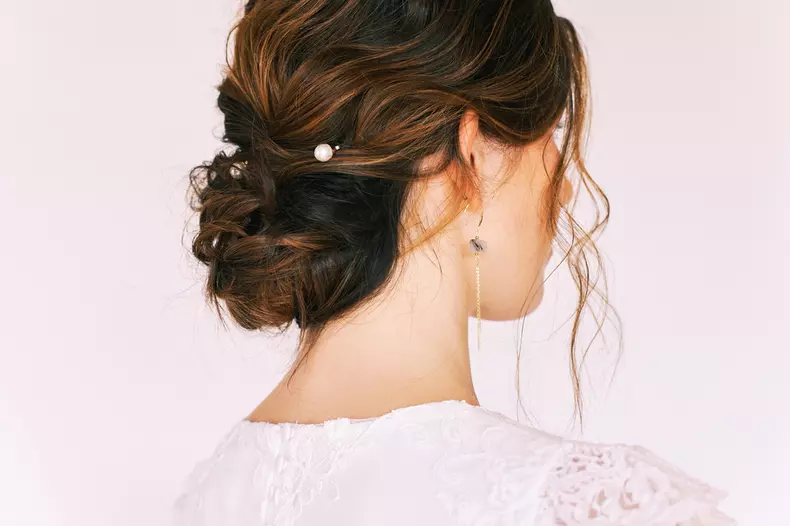 Romantic,Formal,Hairstyle,On,Brown,Hair,,Back,View