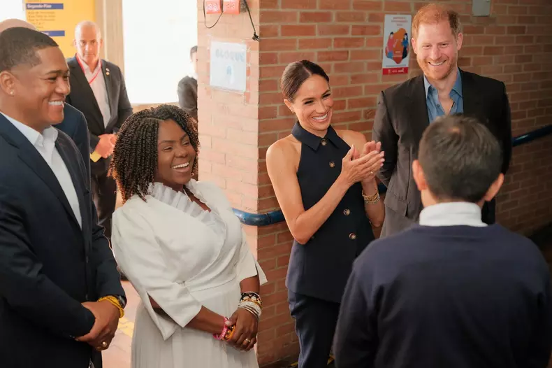 Prince Harry and Meghan Markle meet with Vice President Francia Márquez on day one of their Colombia visit