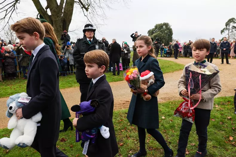 *NO UK PAPERS / MAGAZINES OK* Royal Family At Christmas Day Church Service In Sandringham, Norfolk - 25 Dec 2024
