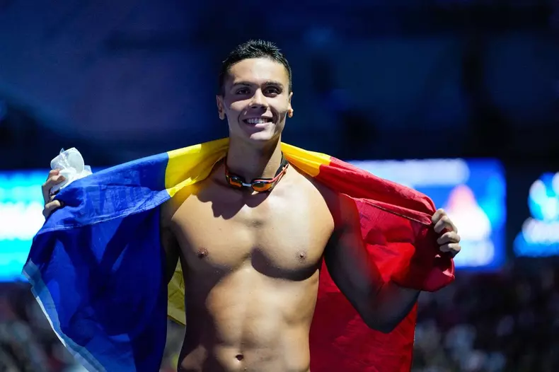 Singapore, Singapore. 31st July, 2025. David Popovici (ROU) during the World Aquatics Championships - Swimming competition on Saturday at the Singapore Sports Hub, Singapore on July 31, 2025. Photo by Antoine Lapeyre/ABACAPRESS.COM Credit: Abaca Press/Ala