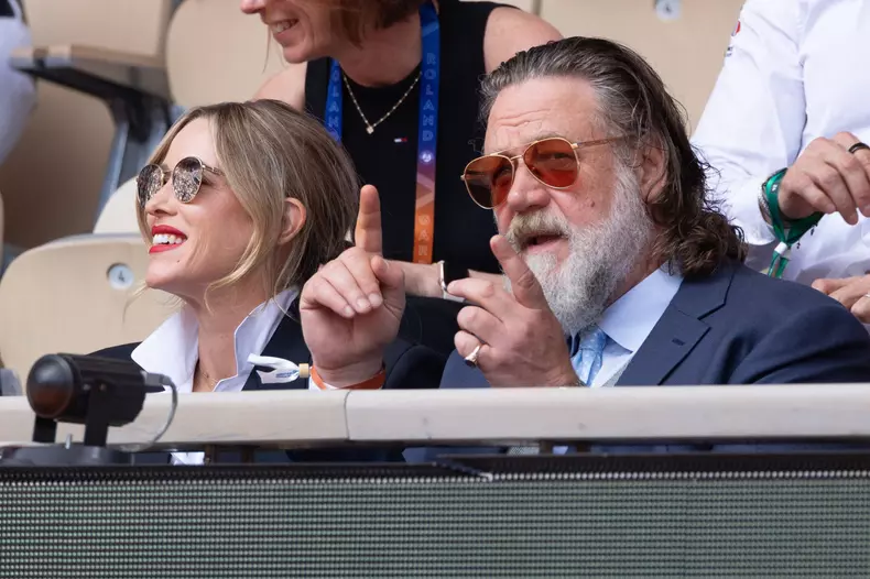 RG26 - French Open - Russell Crowe and Britney Theriot Day 1 NB