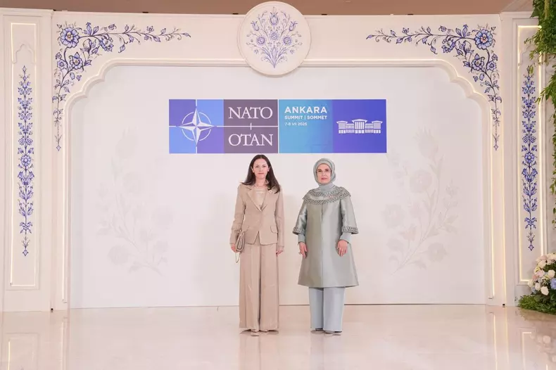 Turkish First Lady Emine Erdogan hosts spouses of leaders