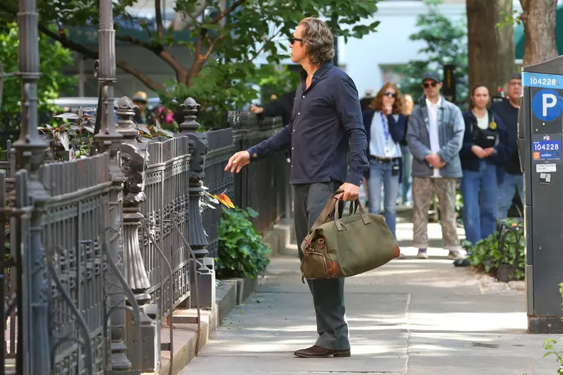 Bad Boy John Corbett Tosses Stones At Sarah Jessica Parker's Window Filming 'and Just Like That' In New York City - 21 May 2024