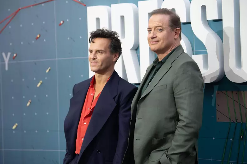 London, UK. 01 Sep, 2026. Pictured: Andrew Scott and Brendan Fraser attends The European Premiere for "Pressure" at Odeon Luxe, Leicester Square. Cred