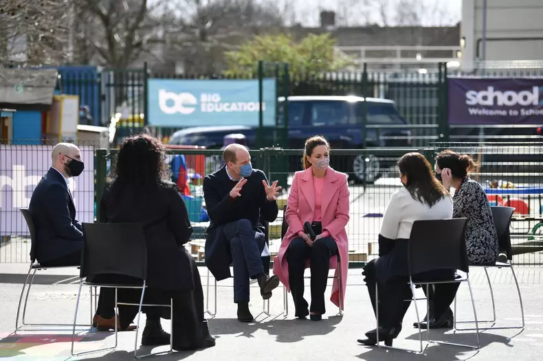 Prince William, Duke of Cambridge and Catherine, Duchess of Cambridge visit School21, London, UK - 11 Mar 2021