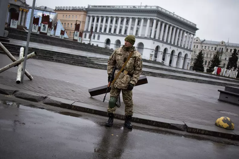 Barricades Are Set Up In Central City - Kyiv