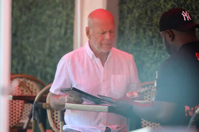 *EXCLUSIVE* Bruce Willis is looking healthier than ever while out for breakfast with a pal in Santa Monica