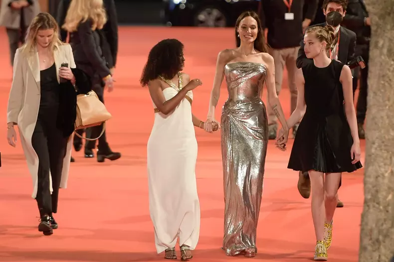 Angelina Jolie attends the red carpet of the movie "Eternals"