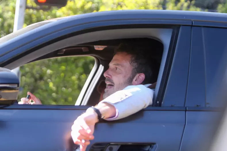 *EXCLUSIVE* Ben Affleck departs shared office with Jennifer Lopez shortly after her arrival