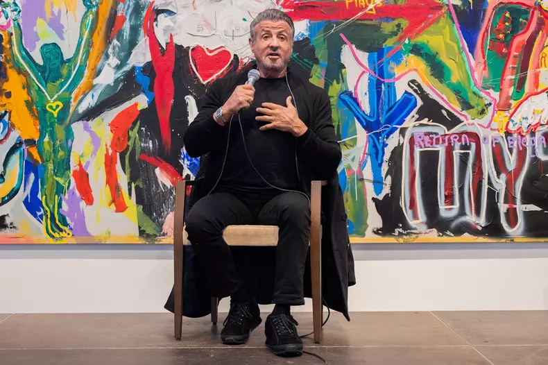 Sylvester Stallone opens exhibition in Germany