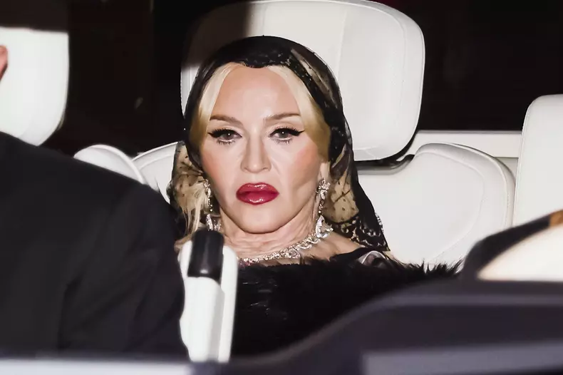Milan, Madonna at the Dolce & Gabbana fashion show party - Celebrity sightings during Milan Women's Fashion Week: Spring/Summer 2025. In the photo: Singer Madonna Louise Veronica Ciccone, aka Madonna, arrives at the Dolce & Gabbana fashion show party