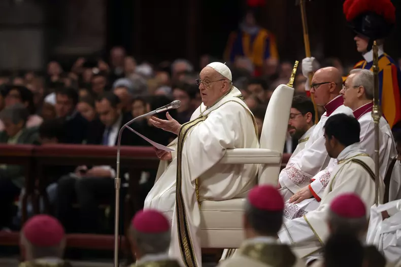 Pope Francis Bergoglio attends the celebration of the Epiphany of the Lord Holy Mass