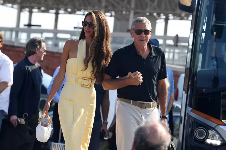 George and Amal Clooney arrive in Venice ahead of the 82nd Venice Film Festival
