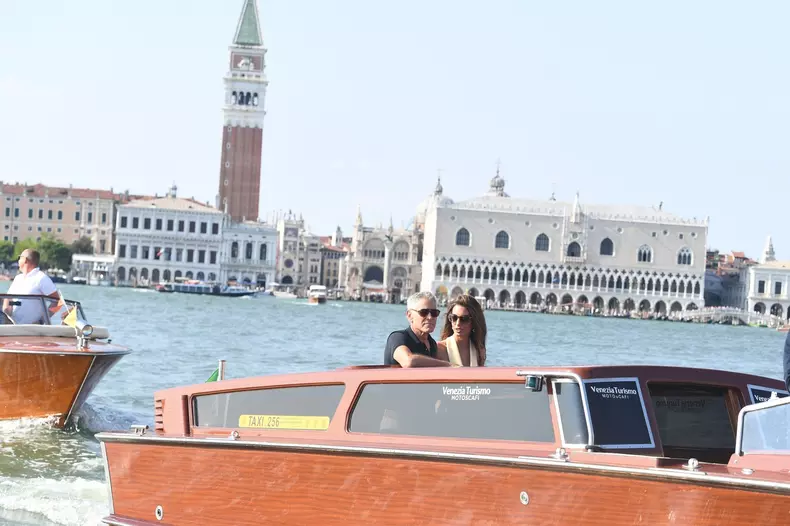 George and Amal Clooney arrive in Venice ahead of the 82nd Venice Film Festival
