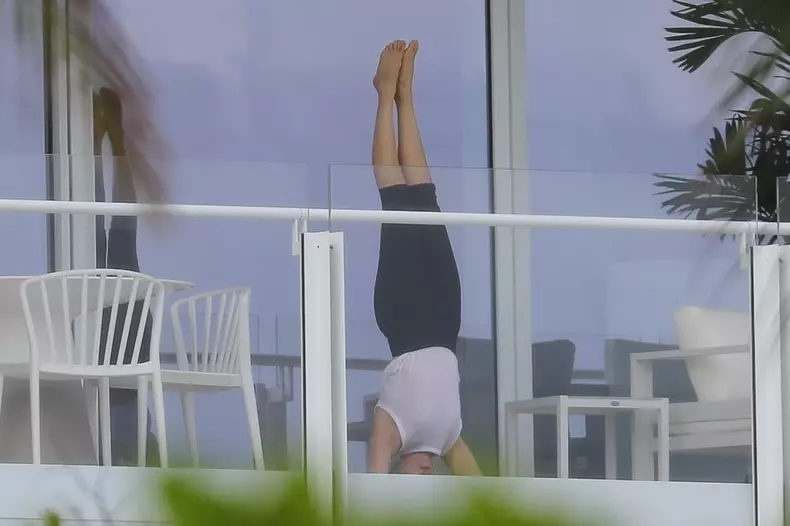 *EXCLUSIVE* THALIA IS SPOTTED FINDING HER ZEN ON THE BALCONY OF HER NEW LUXURY CONDO IN MIAMI