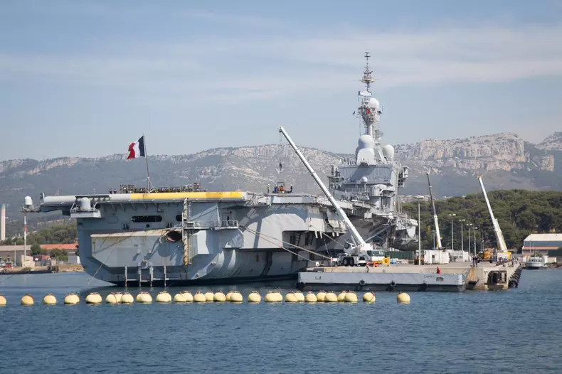 French Navy Ships In The Harbor Of Toulon