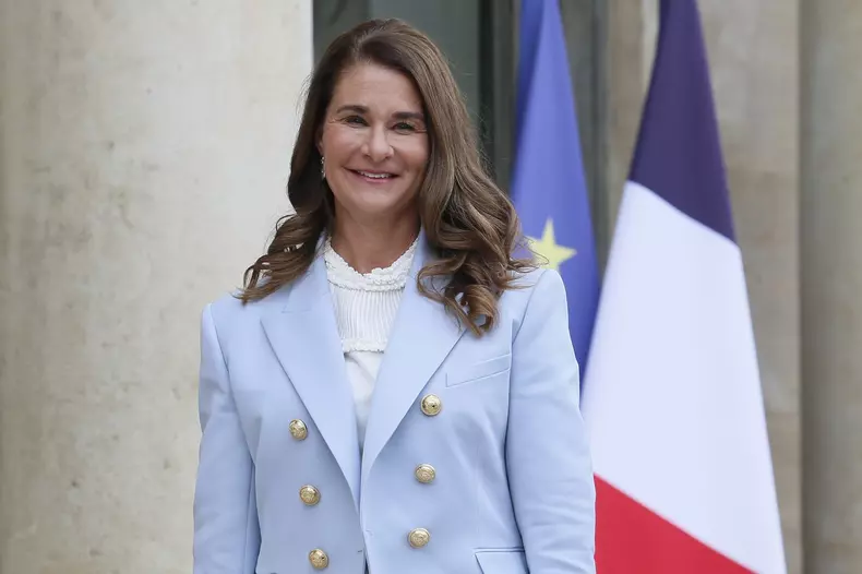 Melinda Gates meets Emmanuel and Brigitte Macron, Paris, France - 01 Jul 2021