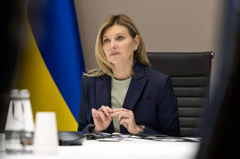 Olena Zelenska Meets Virtually With EU First Ladies - Kyiv