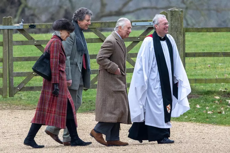 EXCLUSIVE: *NO UK* King Charles Attending The Morning Service At St Mary Magdalene Church In Sandringham, Norfolk, On A Cold Sunday Morning